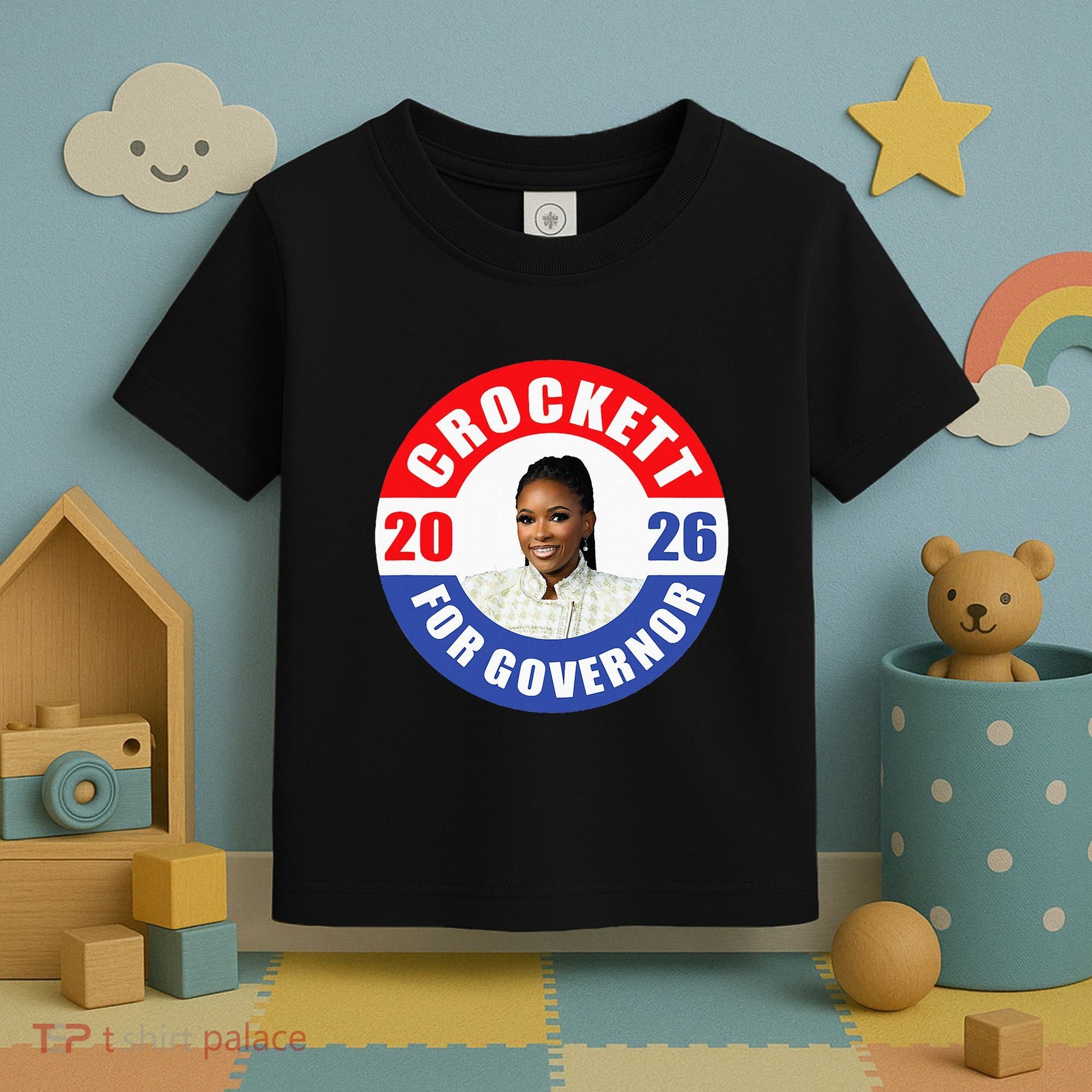 Jasmine Crockett For Democrat Texas Governor 2026 Vote Blue Toddler T-Shirt