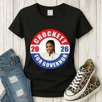 Jasmine Crockett For Democrat Texas Governor 2026 Vote Blue Women's T-Shirt thumb 3