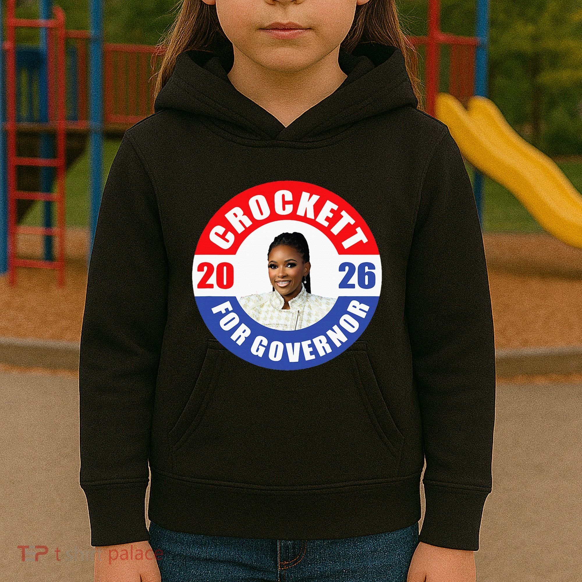 Jasmine Crockett For Democrat Texas Governor 2026 Vote Blue Kids Hoodie