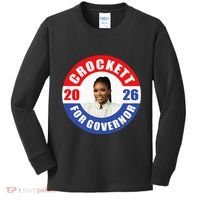 Jasmine Crockett For Democrat Texas Governor 2026 Vote Blue Kids Long Sleeve Shirt thumb 0