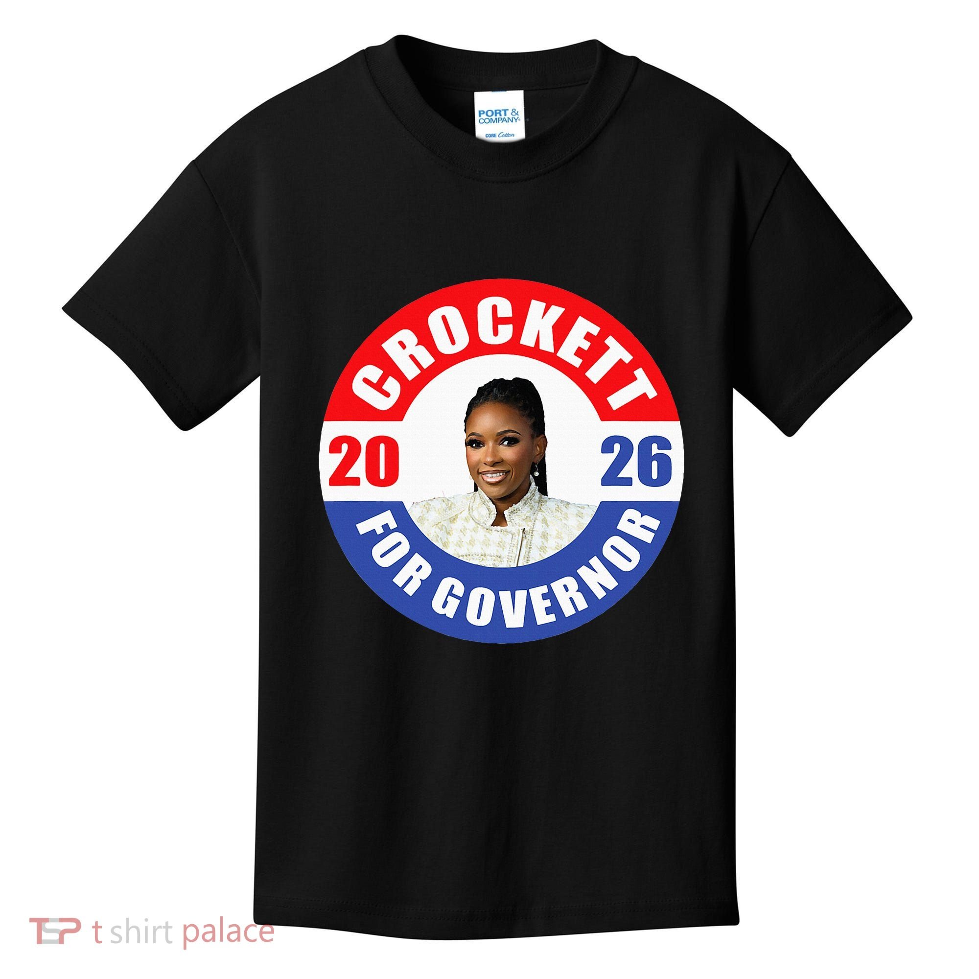 Jasmine Crockett For Democrat Texas Governor 2026 Vote Blue Kids T-Shirt