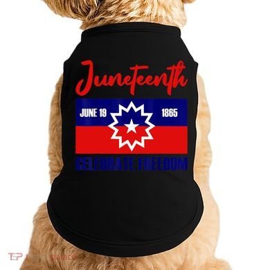 Juneteenth Celebrate Freedom Red White Blue Free Black Slave Doggie Tank