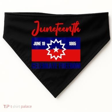 Juneteenth Celebrate Freedom Red White Blue Free Black Slave USA-Made Doggie Bandana