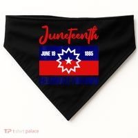 Juneteenth Celebrate Freedom Red White Blue Free Black Slave USA-Made Doggie Bandana thumb 0