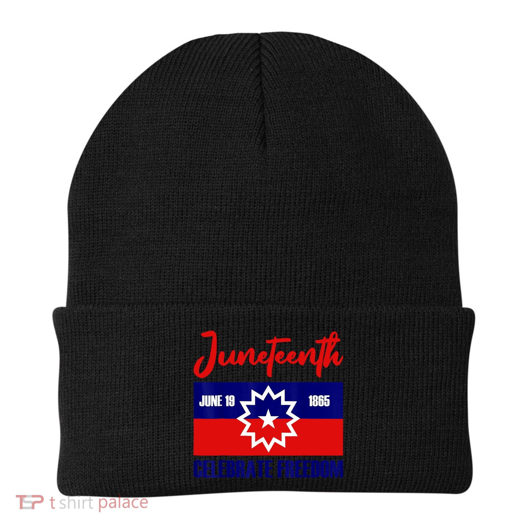 Juneteenth Celebrate Freedom Red White Blue Free Black Slave Beanie