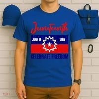 Juneteenth Celebrate Freedom Red White Blue Free Black Slave T-Shirt thumb 6