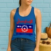 Juneteenth Celebrate Freedom Red White Blue Free Black Slave Women's Tank Top thumb 2
