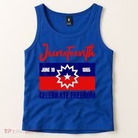 Juneteenth Celebrate Freedom Red White Blue Free Black Slave Tank Top thumb 2