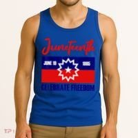 Juneteenth Celebrate Freedom Red White Blue Free Black Slave Tank Top thumb 3