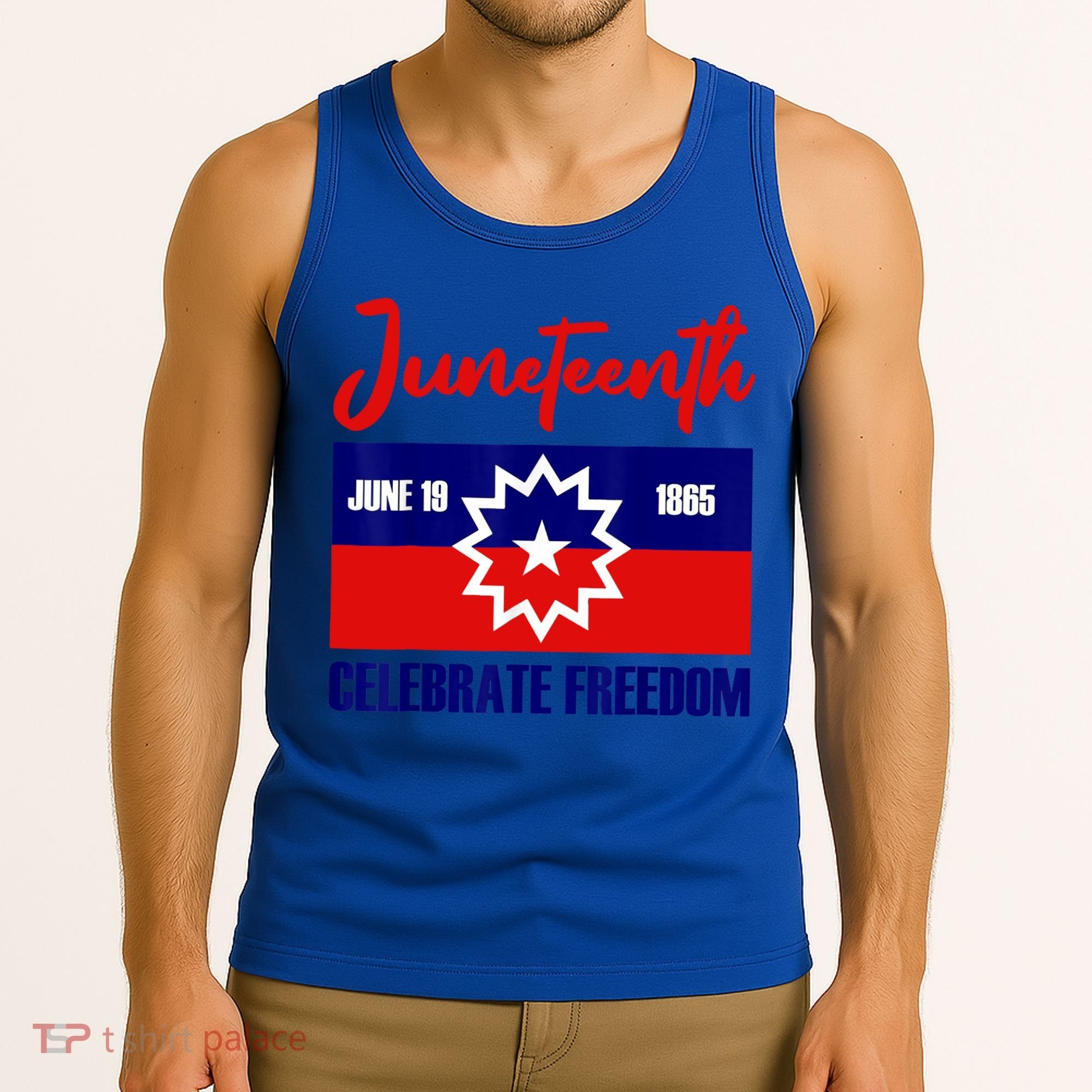 Juneteenth Celebrate Freedom Red White Blue Free Black Slave Tank Top