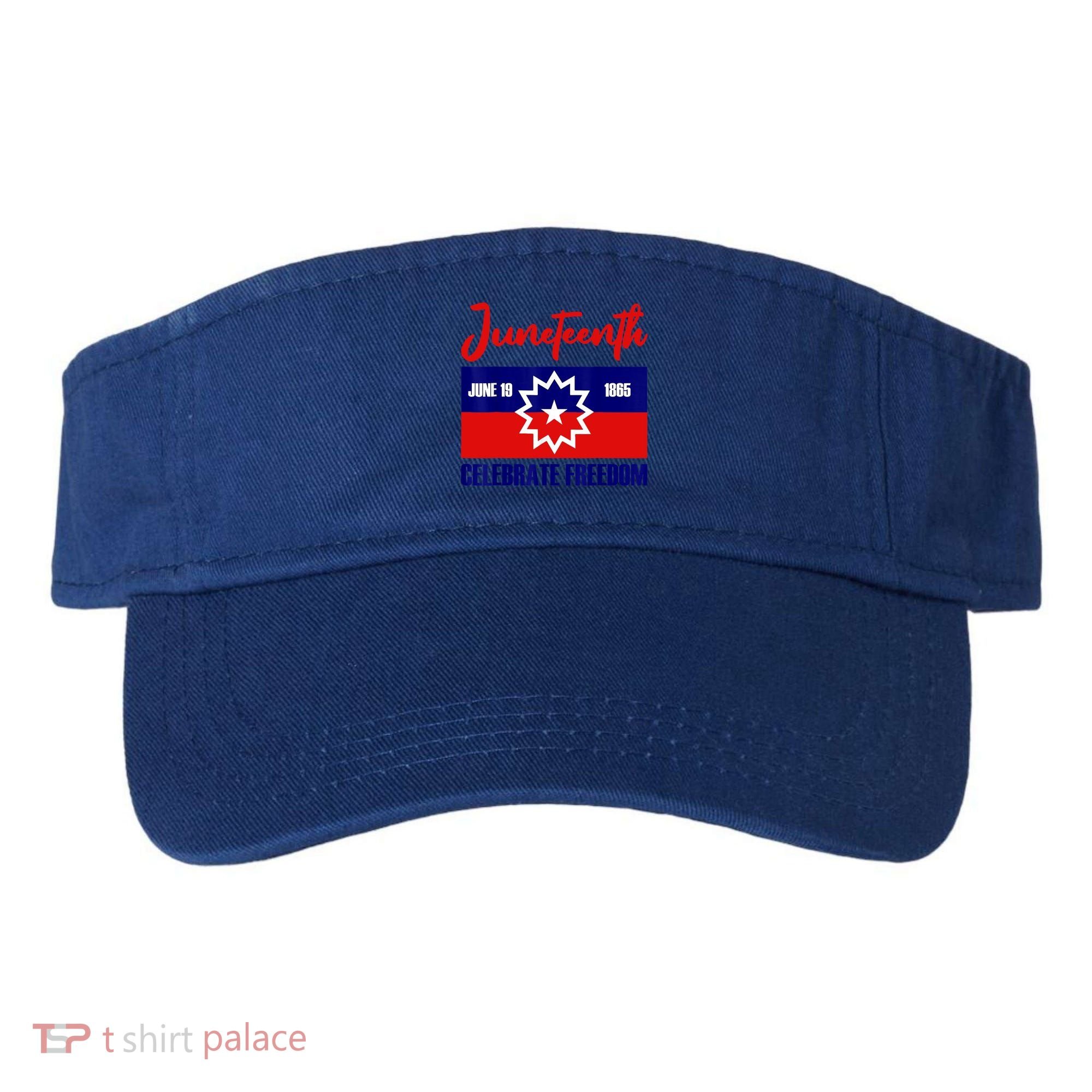 Juneteenth Celebrate Freedom Red White Blue Free Black Slave Visor
