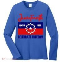 Juneteenth Celebrate Freedom Red White Blue Free Black Slave Women's Long Sleeve Shirt thumb 0