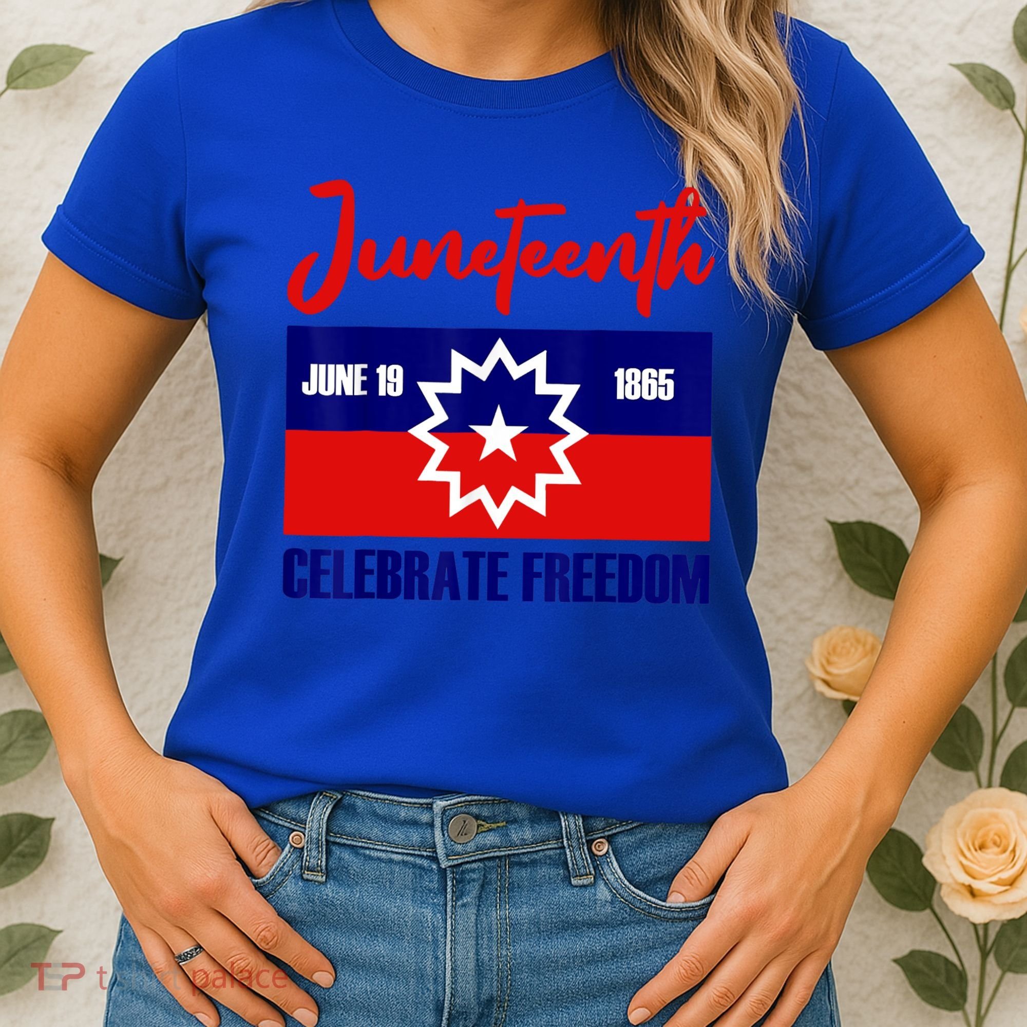 Juneteenth Celebrate Freedom Red White Blue Free Black Slave Women's T-Shirt