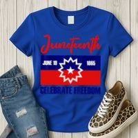 Juneteenth Celebrate Freedom Red White Blue Free Black Slave Women's T-Shirt thumb 3