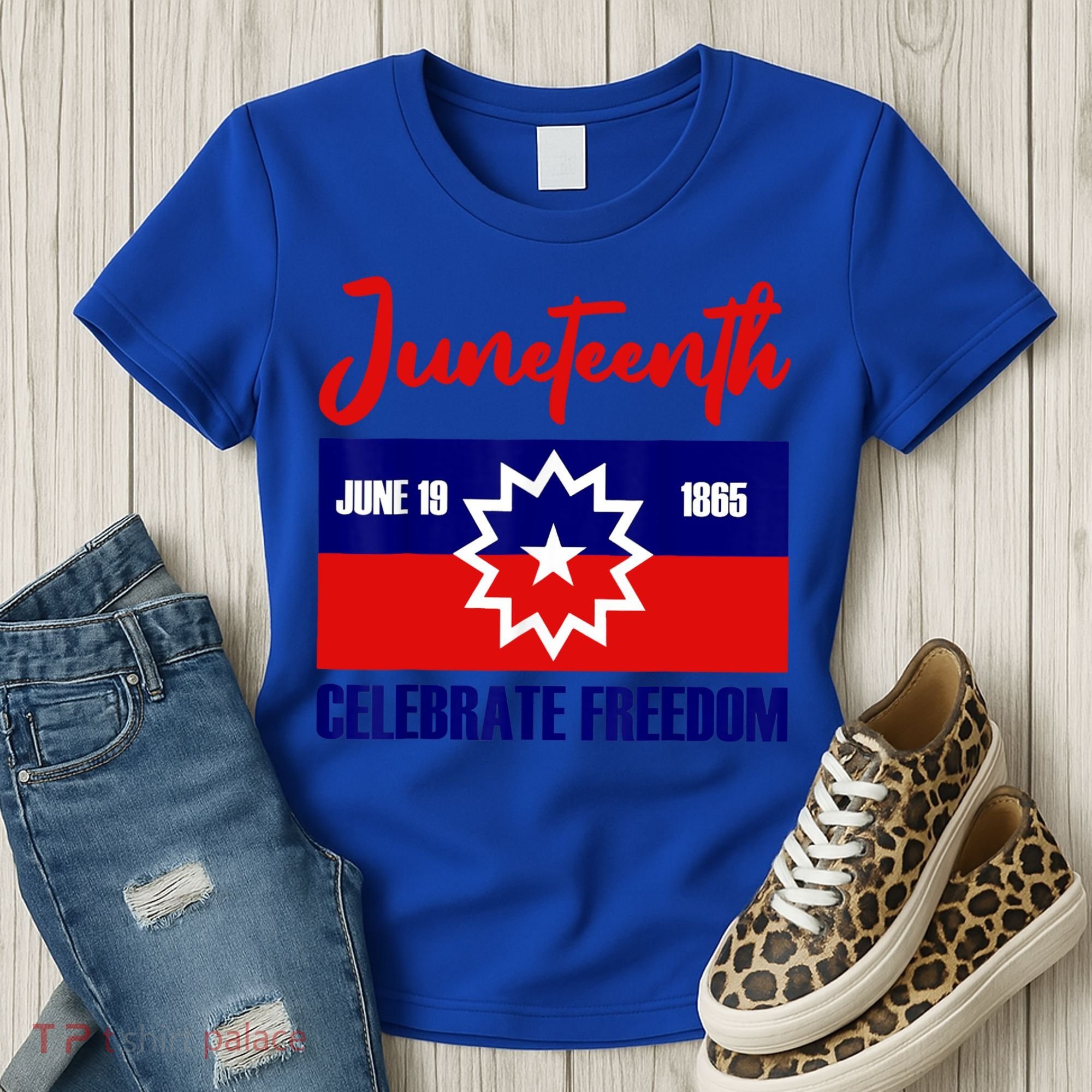 Juneteenth Celebrate Freedom Red White Blue Free Black Slave Women's T-Shirt