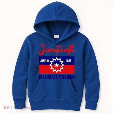 Juneteenth Celebrate Freedom Red White Blue Free Black Slave Kids Hoodie