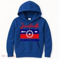 Juneteenth Celebrate Freedom Red White Blue Free Black Slave Kids Hoodie thumb 0