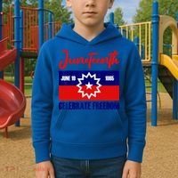 Juneteenth Celebrate Freedom Red White Blue Free Black Slave Kids Hoodie thumb 2