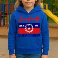 Juneteenth Celebrate Freedom Red White Blue Free Black Slave Kids Hoodie thumb 3
