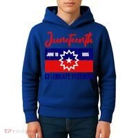 Juneteenth Celebrate Freedom Red White Blue Free Black Slave Kids Hoodie thumb 4