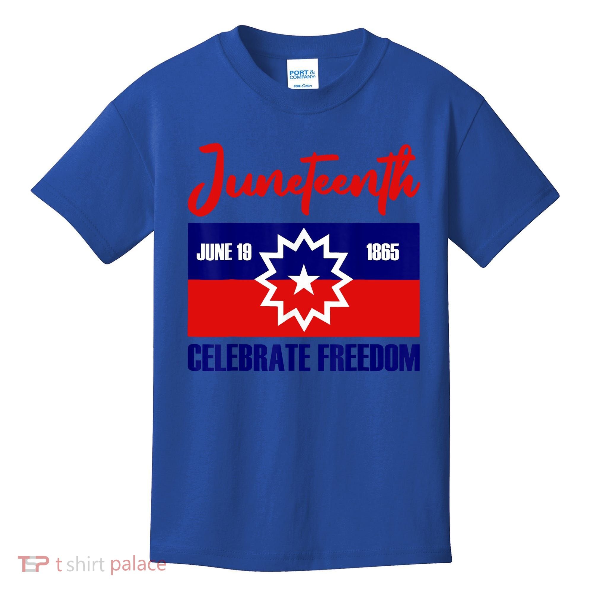 Juneteenth Celebrate Freedom Red White Blue Free Black Slave Kids T-Shirt