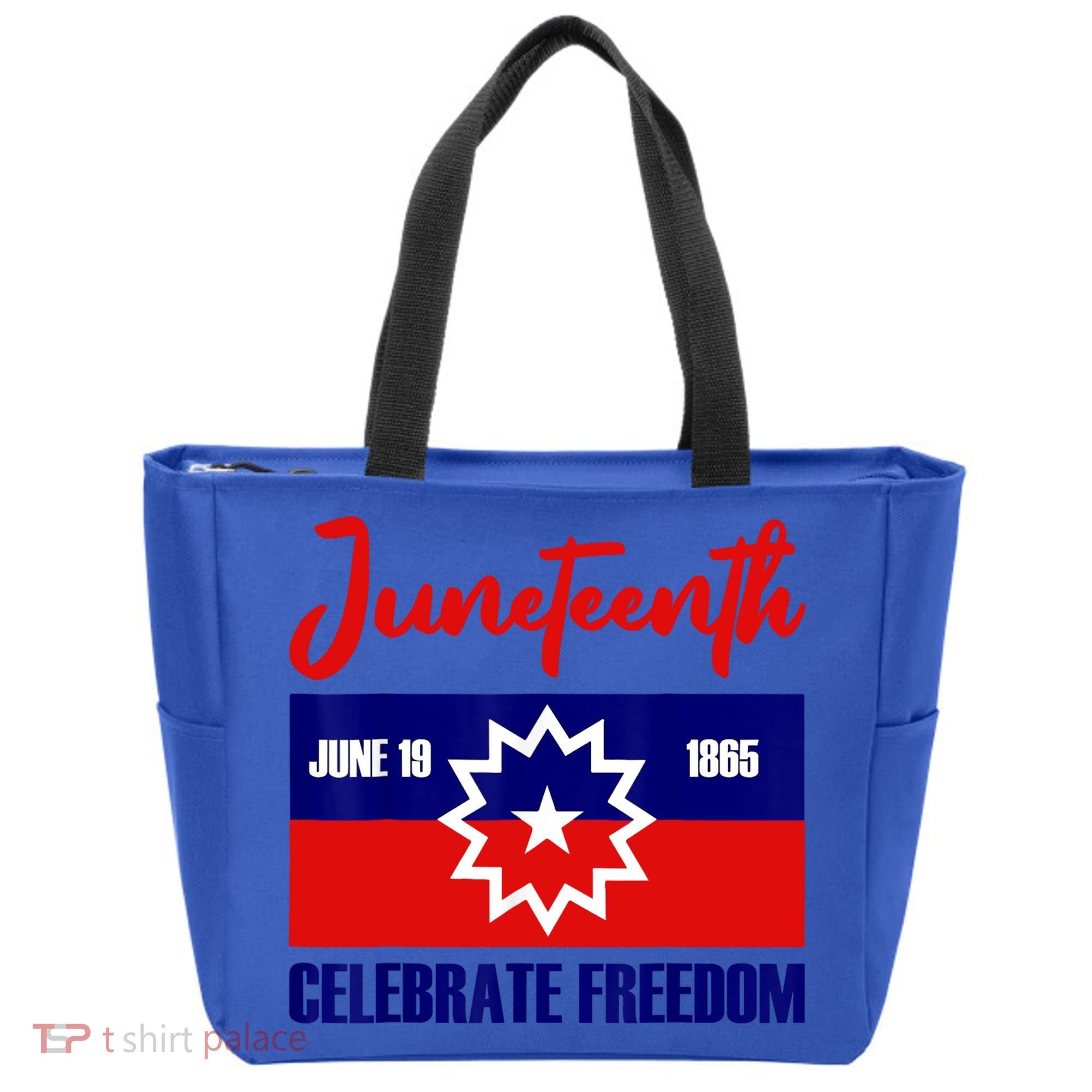 Juneteenth Celebrate Freedom Red White Blue Free Black Slave Tote Bag