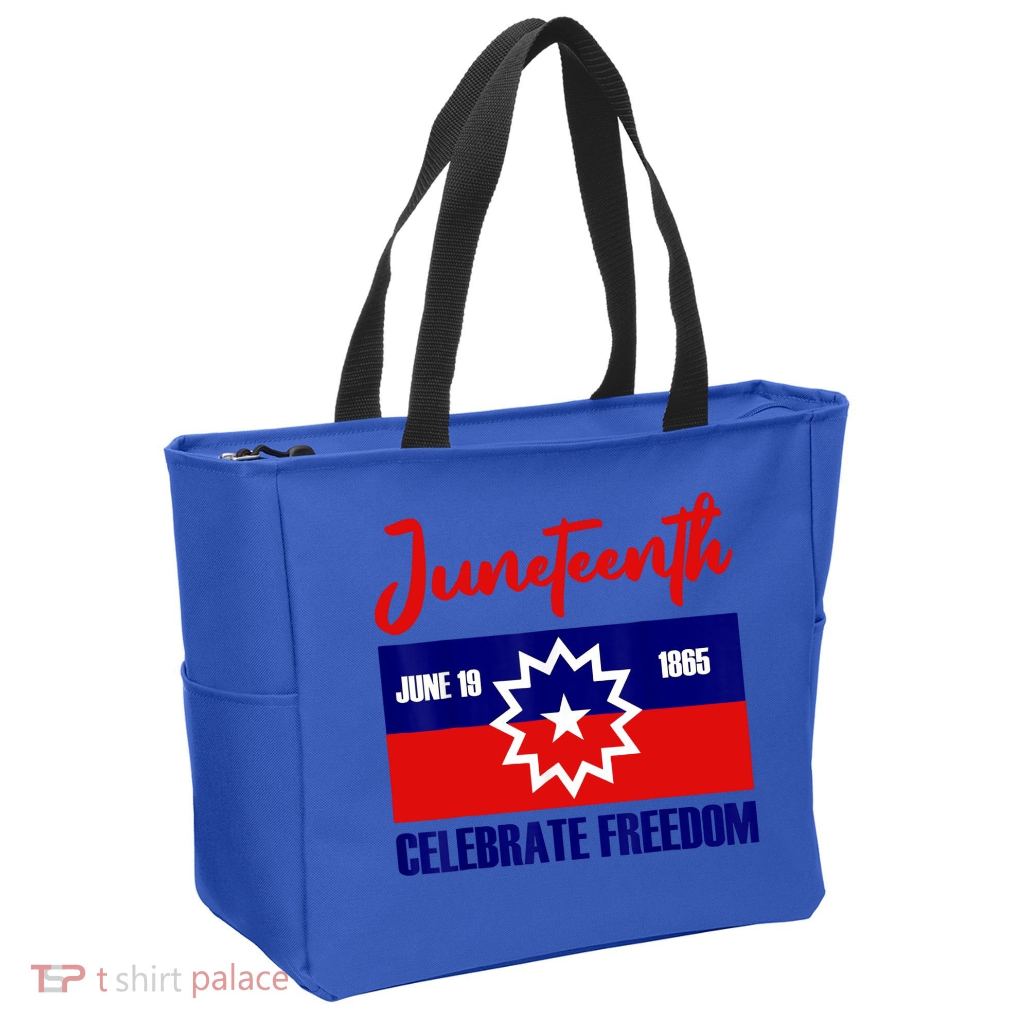Juneteenth Celebrate Freedom Red White Blue Free Black Slave Tote Bag