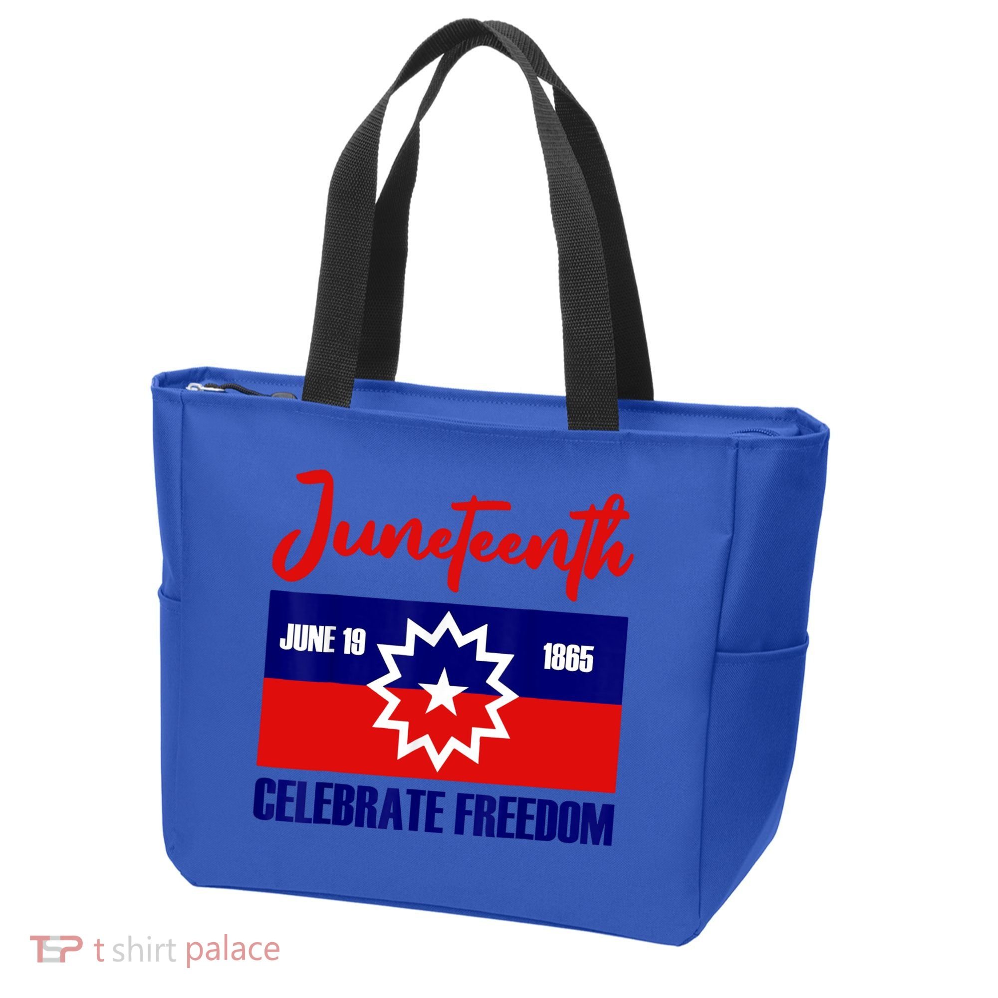 Juneteenth Celebrate Freedom Red White Blue Free Black Slave Tote Bag