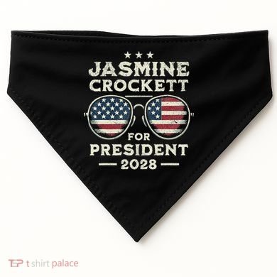 Jasmine Crockett For President 2028  USA-Made Doggie Bandana