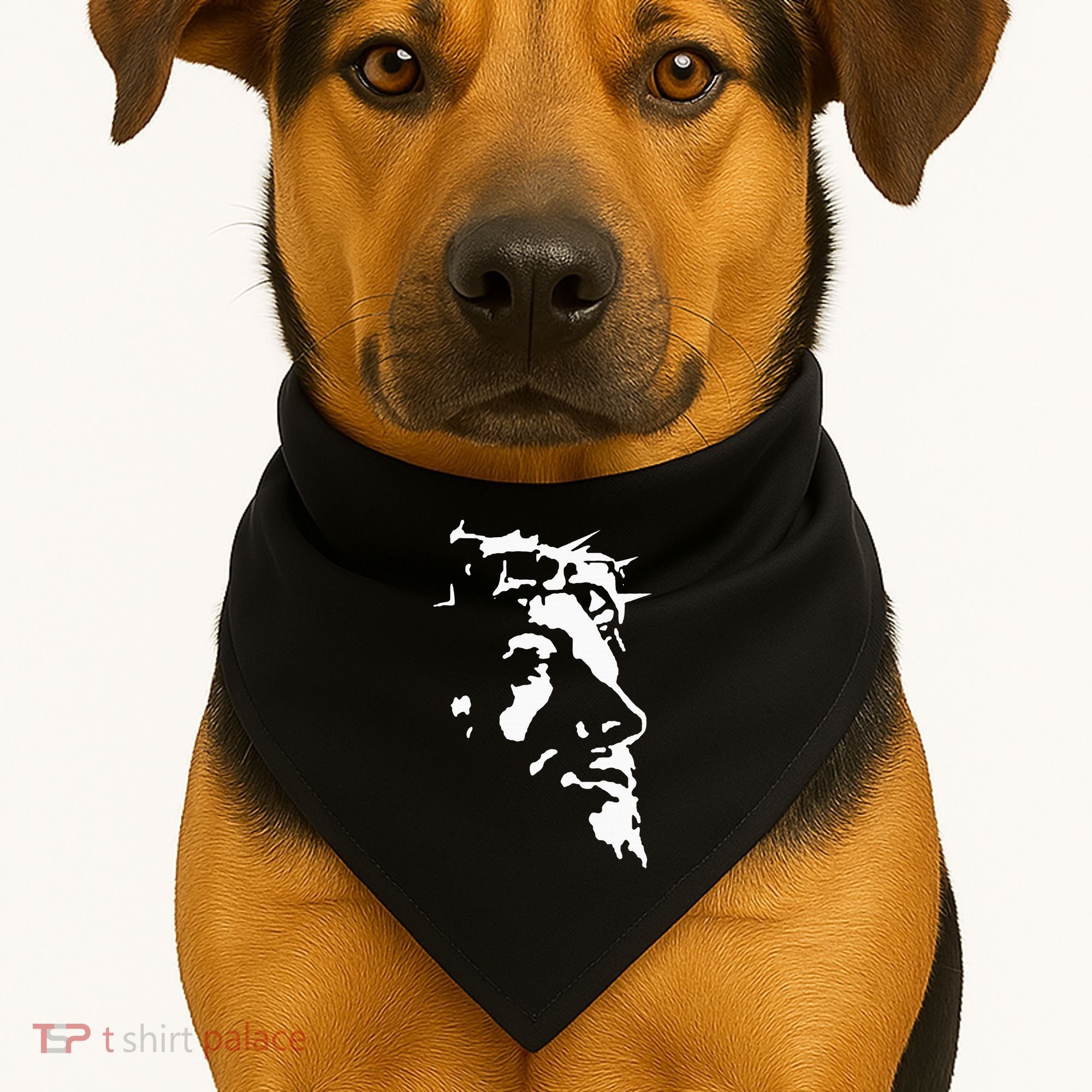 Jesus Christ Face With Crown Of Thorns God Bible USA-Made Doggie Bandana