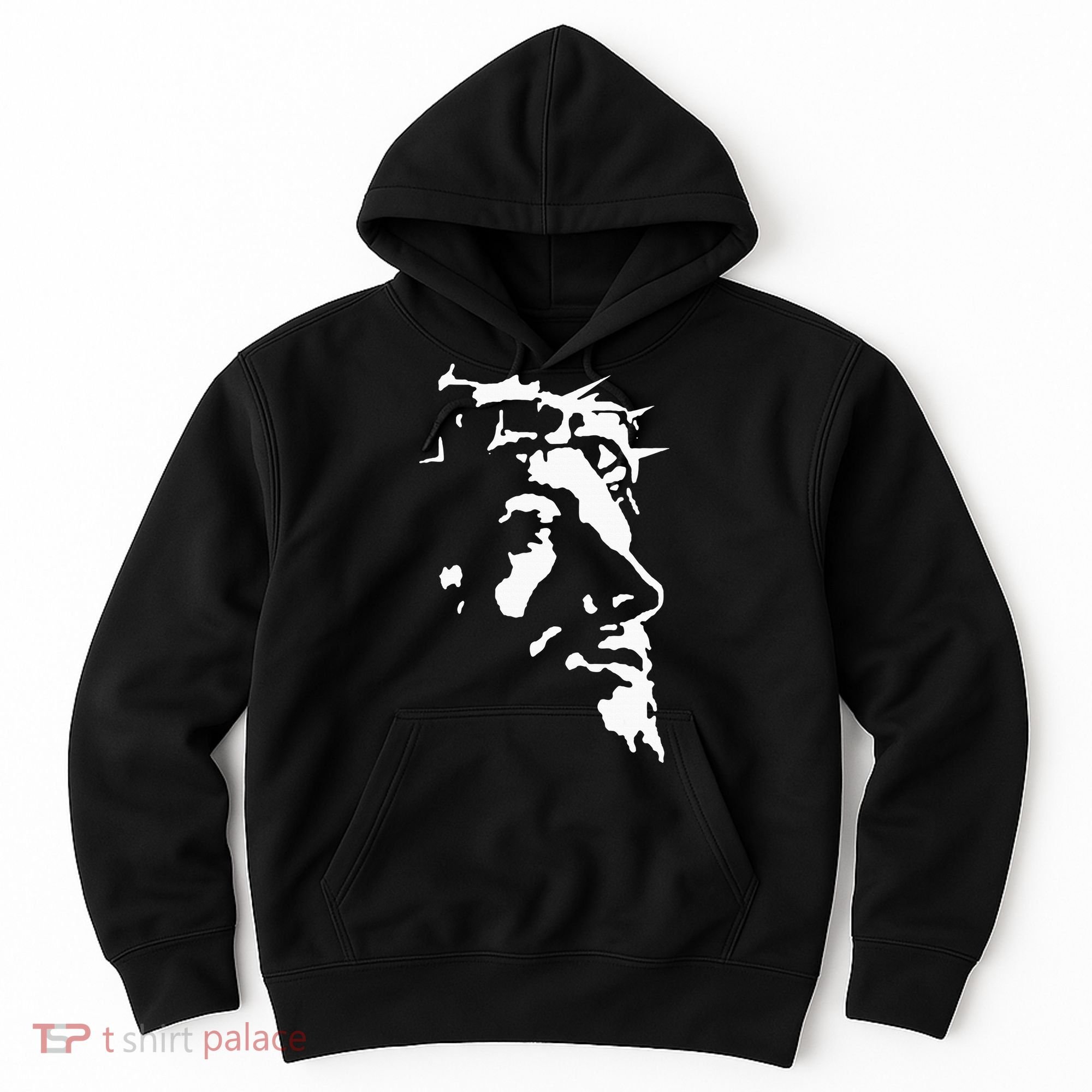 Jesus Christ Face With Crown Of Thorns God Bible Hoodie