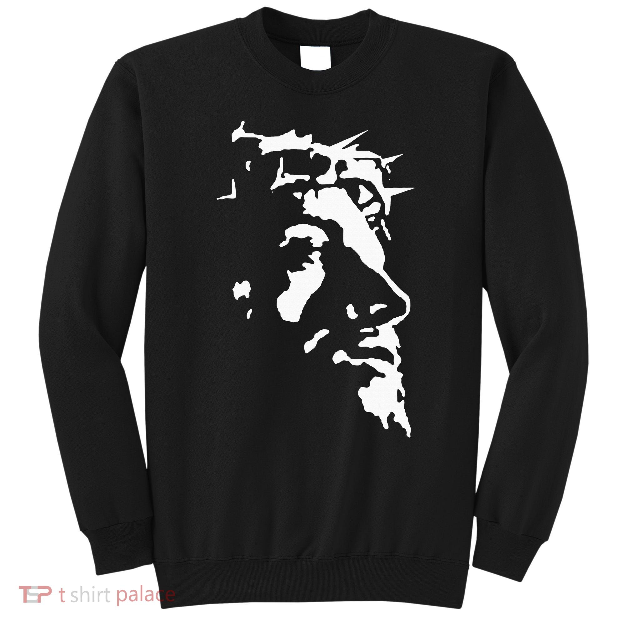 Jesus Christ Face With Crown Of Thorns God Bible Sweatshirt