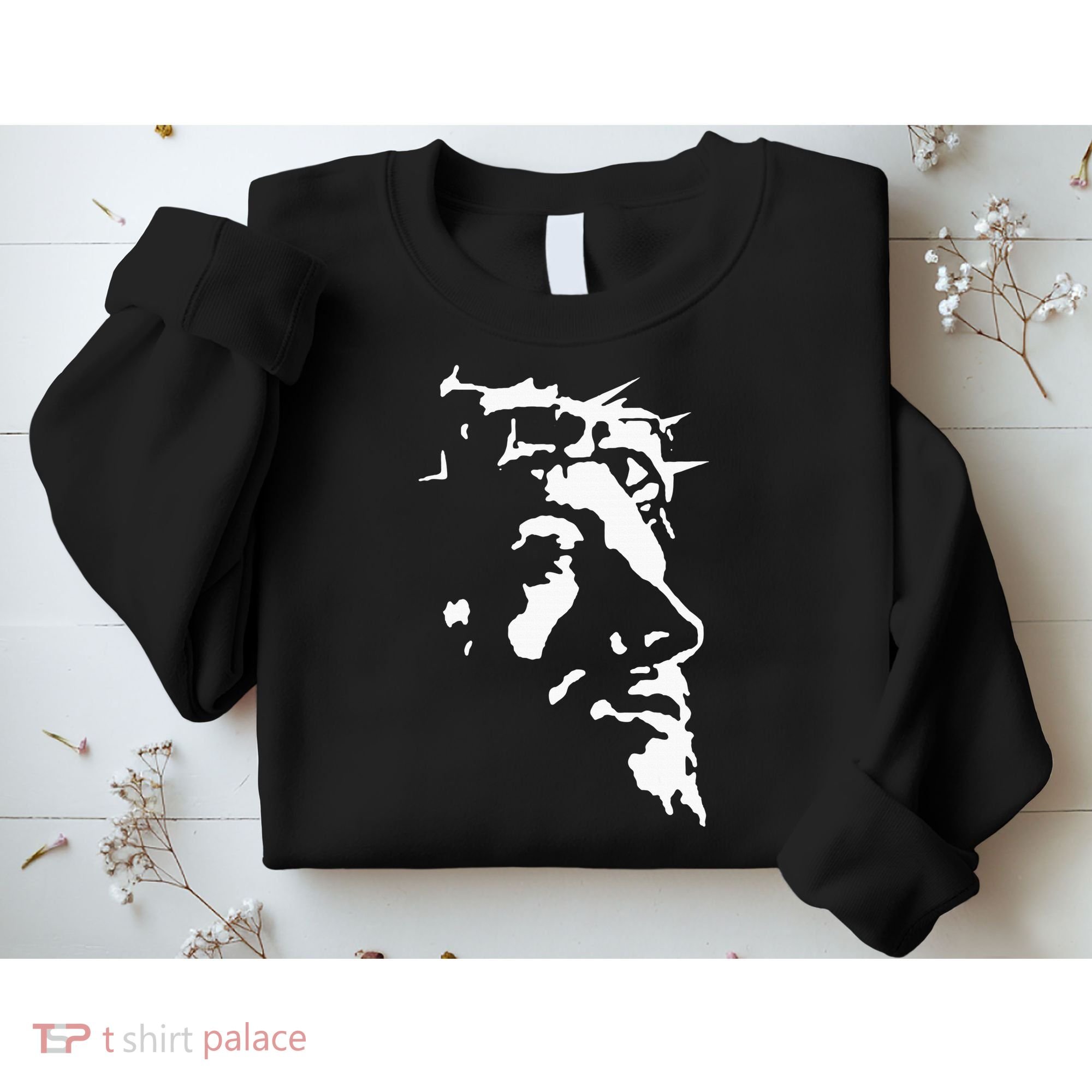 Jesus Christ Face With Crown Of Thorns God Bible Sweatshirt