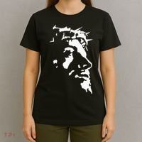 Jesus Christ Face With Crown Of Thorns God Bible T-Shirt thumb 4