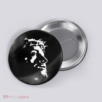Jesus Christ Face With Crown Of Thorns God Bible Button thumb 0