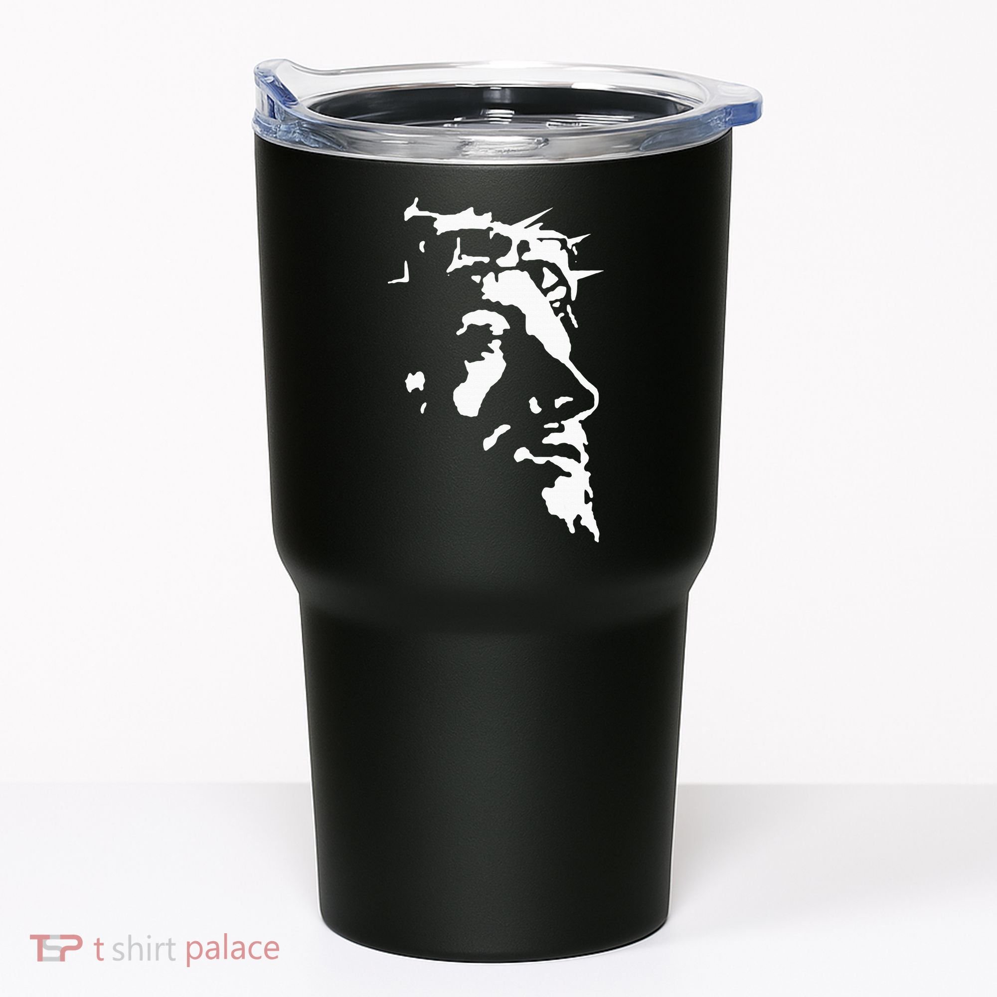 Jesus Christ Face With Crown Of Thorns God Bible Tumbler