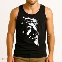 Jesus Christ Face With Crown Of Thorns God Bible Tank Top thumb 3