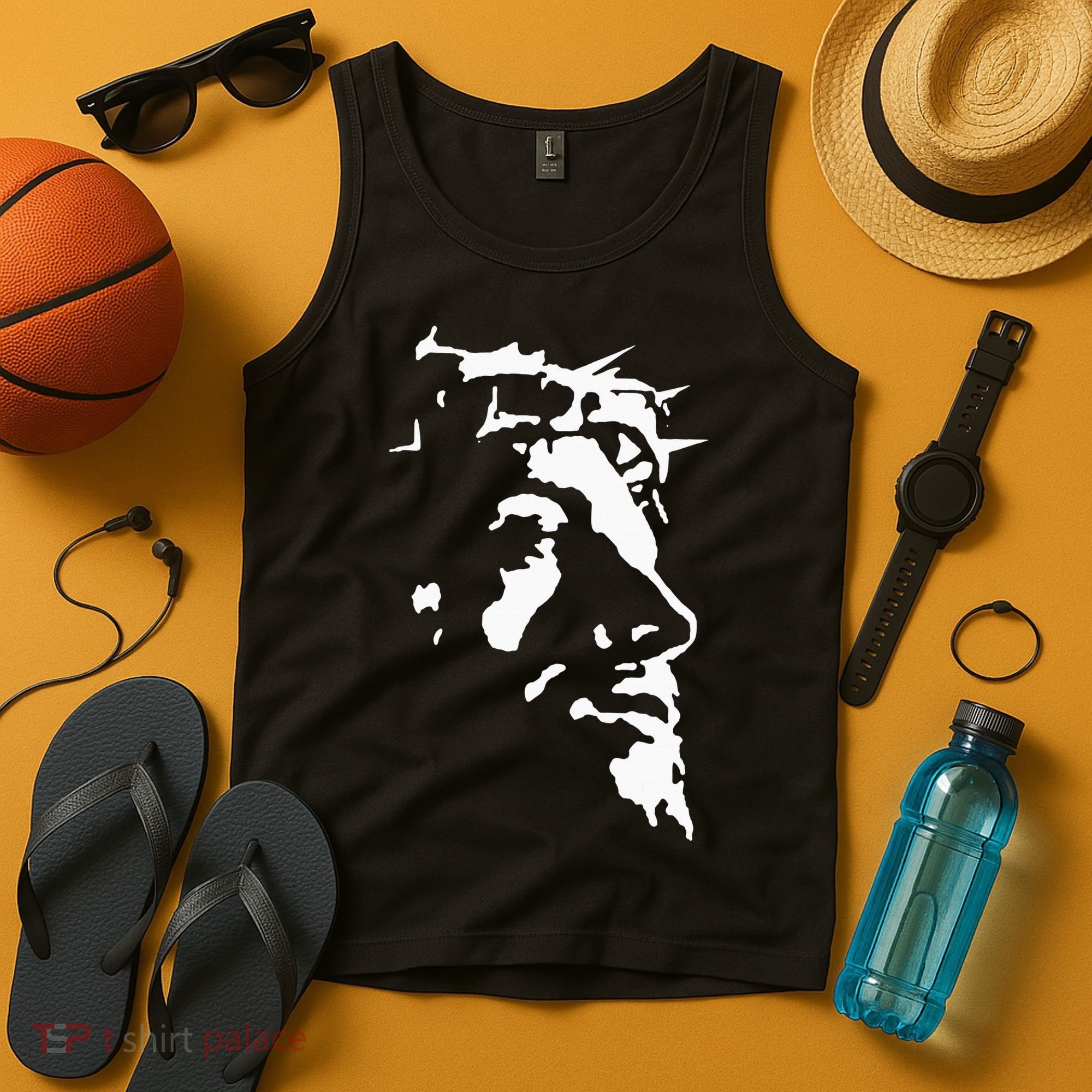 Jesus Christ Face With Crown Of Thorns God Bible Tank Top