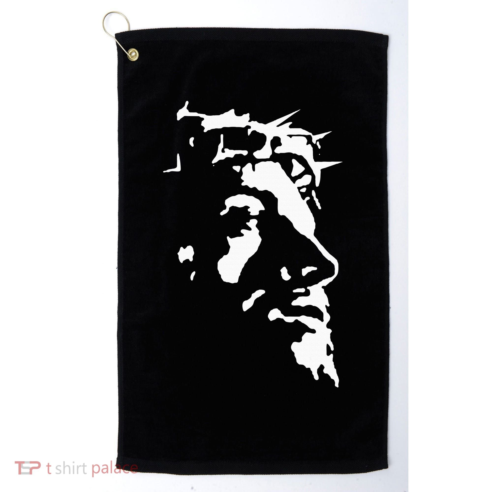 Jesus Christ Face With Crown Of Thorns God Bible Golf Towel