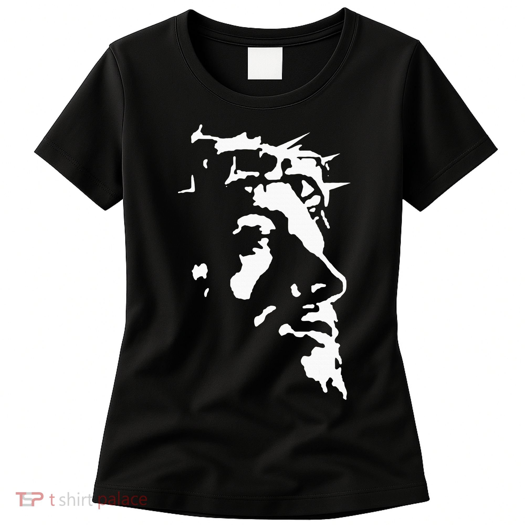 Jesus Christ Face With Crown Of Thorns God Bible Women's T-Shirt