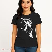 Jesus Christ Face With Crown Of Thorns God Bible Women's T-Shirt thumb 4