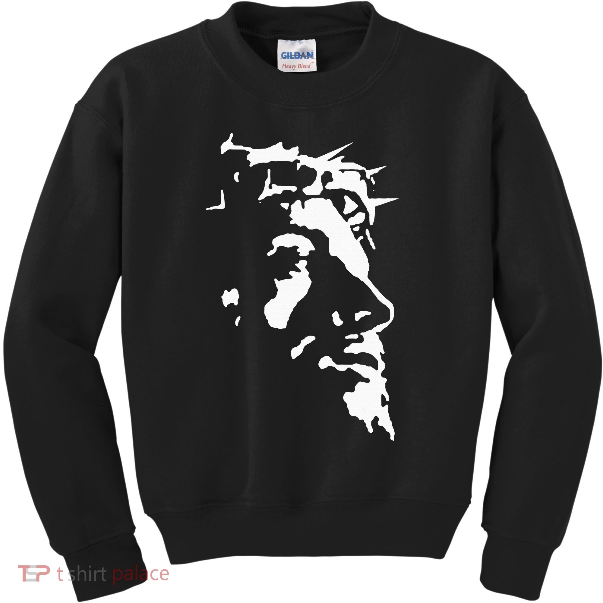 Jesus Christ Face With Crown Of Thorns God Bible Kids Sweatshirt