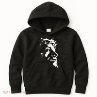 Jesus Christ Face With Crown Of Thorns God Bible Kids Hoodie thumb 0