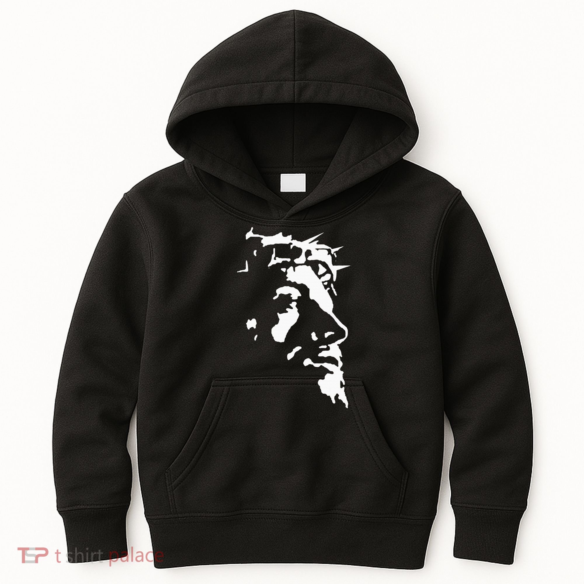 Jesus Christ Face With Crown Of Thorns God Bible Kids Hoodie