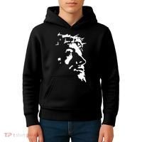 Jesus Christ Face With Crown Of Thorns God Bible Kids Hoodie thumb 4
