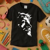 Jesus Christ Face With Crown Of Thorns God Bible Kids T-Shirt thumb 3