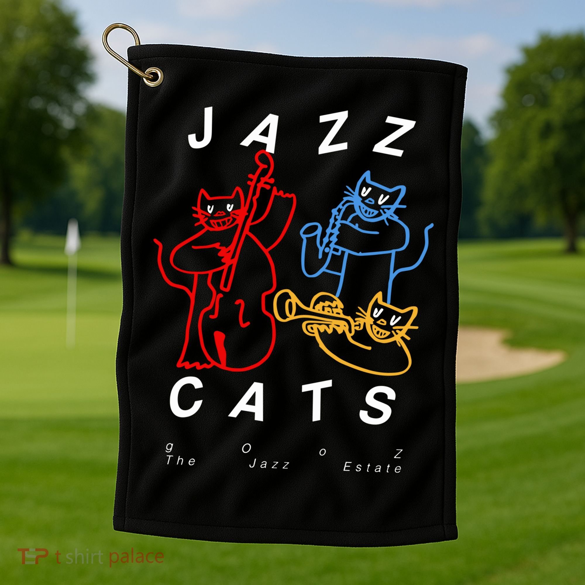 Jazz Cats Gooz The Jazz Estate Golf Towel