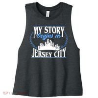Jersey City Gift Born In Jersey City Gift Women's Racerback Cropped Tank thumb 0