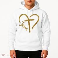 Jesus Cross Heart Christianity Hoodie thumb 2
