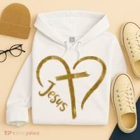 Jesus Cross Heart Christianity Hoodie thumb 4